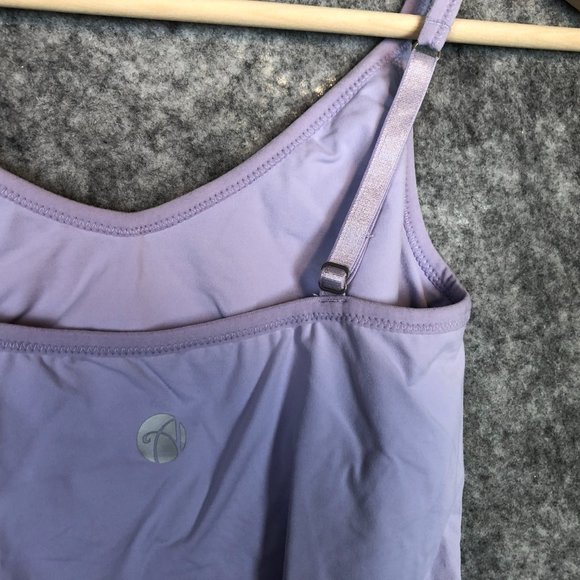 Arete Tank Top Size S Womens Blue Ruched Slim Fit Active Workout Fitted Solid - Picture 6 of 8